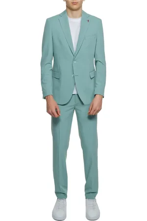 MULISH Pakken, Heren, Groen, XL, Polyester, Groen Lapel Kraag Pak voor Mannen