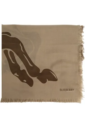 Burberry Accessoires, unisex, Bruin, ONE Size, Wol, Wollen Sjaal