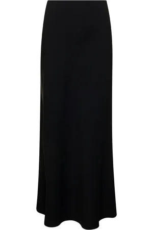 Plaîn Units Rokken, Dames, Zwart, XS, Satijn, Zwarte Midi Rok met Volanteffect