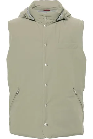 Brunello Cucinelli Jassen, Heren, Groen, L, Groene Gewatteerde Gilet