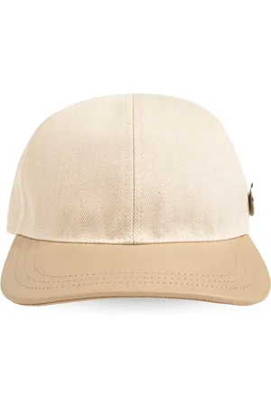 Jil Sander Accessoires, Heren, , M, Katoen, Pet met leren klep