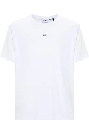 GCDS Tops, Heren, Wit, XL, Wit Logo Regular T-Shirt