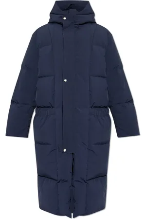 Jil Sander Mantels, Heren, Blauw, S, Polyester, Lange Donsjas