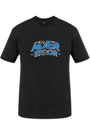Ader Error Tops, unisex, Zwart, M, Katoen, T-shirt met logo