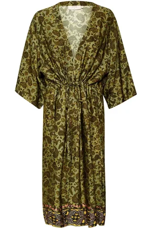 Cream Blouses & Shirts, Dames, Groen, ONE Size, Paisley Flower Mix Kimono Accessoire
