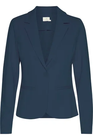 Kaffe Jassen, Dames, Blauw, XS, Polyester, Midnight Marine Blazer Jas