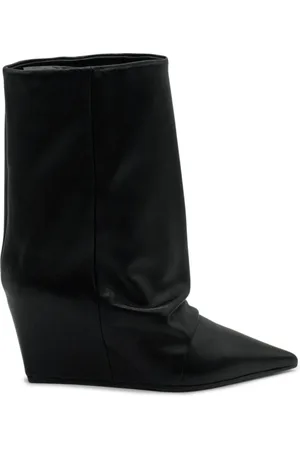 vic matiè Schoenen, Dames, Zwart, 41 EU, Leer, Zwarte Leren Enkellaars Cocoon
