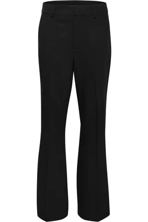 Kaffe Broeken, Dames, Zwart, L, Flared Broek Zwart Diep Stijlvol