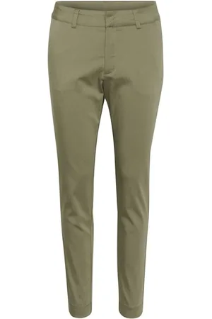 Kaffe Broeken, Dames, Groen, 2Xl, Katoen, Chinos