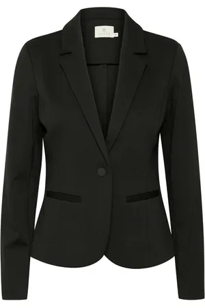 Kaffe Jassen, Dames, Zwart, 2Xl, Klassieke Blazer Jas Zwart Diep