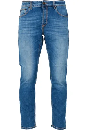 PT Torino Jeans, Heren, Blauw, W34, Denim, Stretch Denim Jeans Tapered Fit