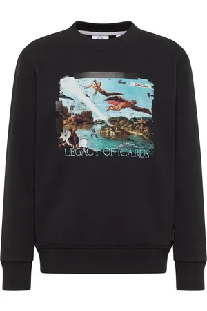 Carlo Colucci Sweatshirts & Hoodies, Heren, Zwart, M, Ikarus Verhaal Sweatshirt