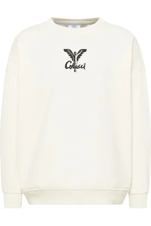 Carlo Colucci Sweatshirts & Hoodies, Heren, Wit, XL, Oversize Unisex Sweatshirt