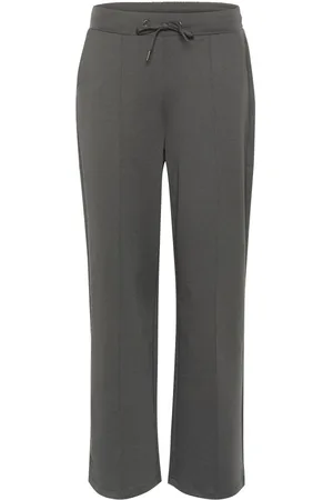Kaffe Broeken, Dames, Grijs, XS, Polyester, Straight Pants Zwart Oester