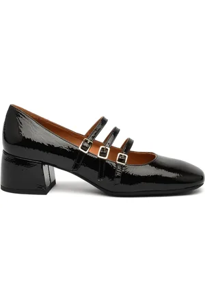 ROBERTO FESTA Schoenen, Dames, Zwart, 36 EU, Leer, Zwarte Lakleren Hakken Circe