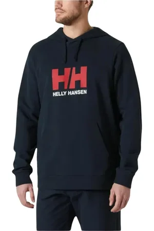 Helly Hansen Sweatshirts & Hoodies, Heren, Blauw, L, Katoen, Navy Blauw Logo Hoodie
