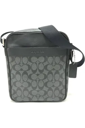 Coach Pre-owned, Heren, Zwart, ONE Size, Leer, Tweedehands leren schoudertassen