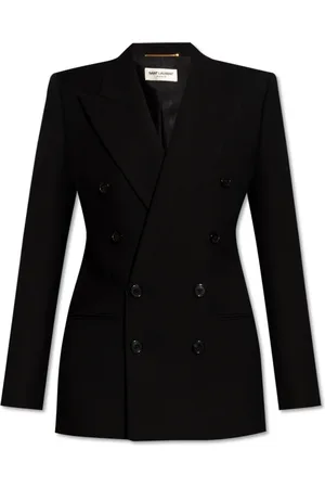 Saint Laurent Jassen, Dames, Zwart, S, Wol, Double-breasted blazer
