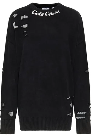 Carlo Colucci Truien, Heren, Zwart, XL, Elegante Gebreide Trui