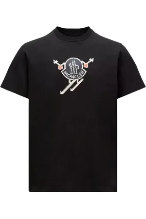 Moncler Tops, Heren, Zwart, L, Katoen, Ski Logo T-shirt