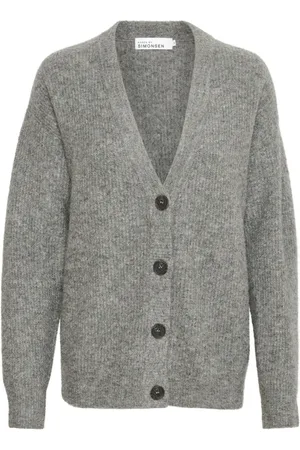 Karen by Simonsen Truien, Dames, Grijs, S, Lang Vest in Opal Melange