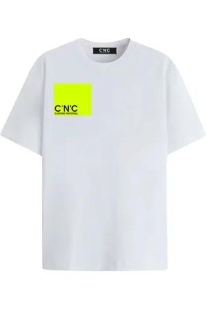 Costume National Tops, Heren, Wit, L, Katoen, Heren Regular T-Shirt