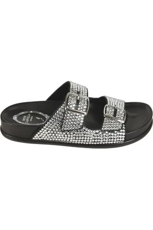 RENE CAOVILLA Schoenen, Dames, Grijs, 36 EU, Elegante Sandalen voor Vrouwen