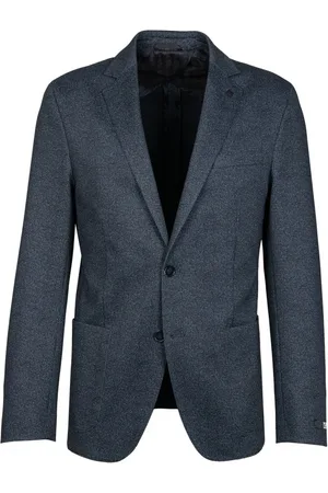 Karl Lagerfeld Jassen, Heren, Blauw, M, Broche Detail Stretch Blazer