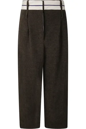 JEJIA Broeken, Dames, Bruin, S, Corduroy broek met contrasterende tailleband