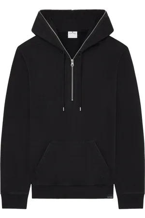 Courrèges Sweatshirts & Hoodies, Heren, Zwart, S, Katoen, Zwarte Fleece Hoodie met Rits