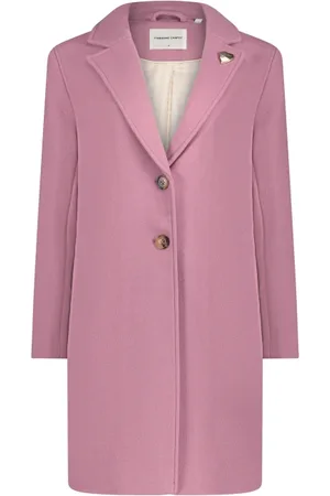 Fabienne Chapot Mantels, Dames, Roze, XL, Wol, Roze Wollen Blend Hart Pin Jas