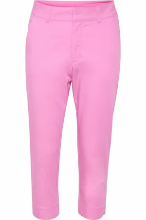Kaffe Broeken, Dames, Roze, XL, Cyclamen Capri Broek met Zakken