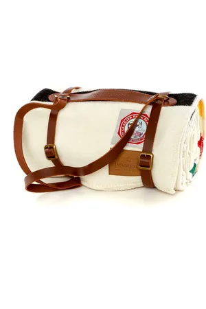 Pendleton Interieur, Heren, Veelkleurig, ONE Size, Wol, Wollen deken met leren band