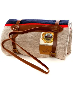 Pendleton Interieur, Heren, Veelkleurig, ONE Size, Wol, Outdoor wollen deken met leren band