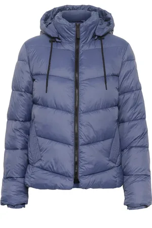 Kaffe Jassen, Dames, Blauw, XL, Gewatteerde Jas Blauw Indigo