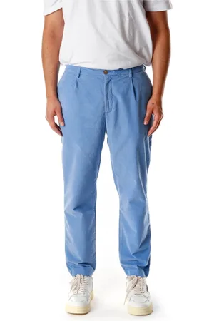 American Vintage Broeken, Heren, Blauw, L, Corduroy Chinos Stijlvolle Casual Broek