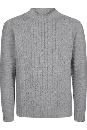 DRUMOHR Truien, Heren, Grijs, L, Wol, Comfortabele Gebreide Turtle Neck Sweater
