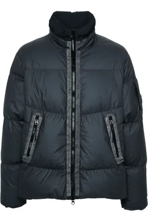 C.P. Company Jassen, Heren, Zwart, M, Blauwe Pufferjas Zonder Capuchon