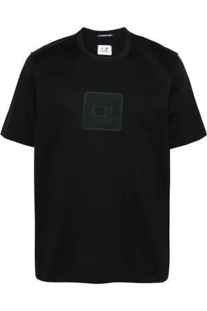 C.P. Company Tops, Heren, Zwart, L, Metropolis Zwart Logo T-Shirt