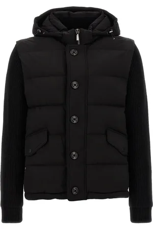 MOORER Jassen, Heren, Zwart, M, Wol, Zwarte Dons-Quilted Bomberjas