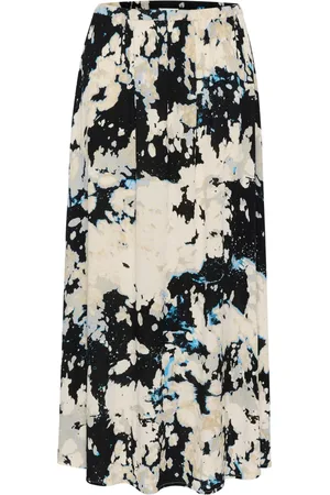 Soaked in Luxury Rokken, Dames, Veelkleurig, S, Zwart Cloud Print Maxi Rok