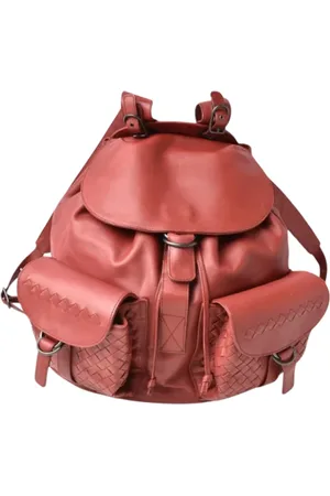 Bottega Veneta Pre-owned, Heren, Rood, ONE Size, Leer, Pre-owned Leather backpacks