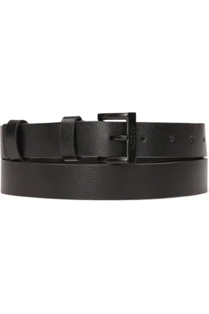 Kazar Accessoires, Dames, Zwart, 100 CM, Leer, Zwart riem met een kenmerkende erwtachtige textuur