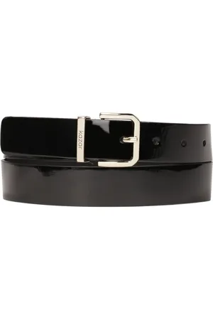 Kazar Accessoires, Dames, Zwart, 110 CM, Glad gelakt riem met vierkante gesp