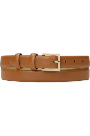 Kazar Accessoires, Dames, Bruin, 80 CM, Leer, Leren riem met minimalistische gesp