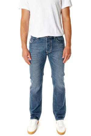 Diesel Jeans, Heren, Blauw, W30 L30, Klassieke Straight Fit Mid Waist Jeans