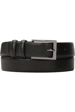 Kazar Accessoires, Dames, Zwart, 90 CM, Leer, Smalle gladleren riem in zwarte kleur