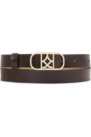 Kazar Accessoires, Dames, Bruin, 90 CM, Leer, Donkerbruine riem met elegant gesp
