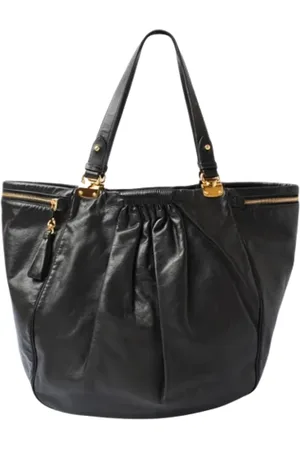 Miu Miu Pre-owned, Dames, Zwart, ONE Size, Leer, Tweedehands leren handtassen