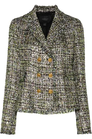 Giambattista Valli Jassen, Dames, Groen, S, Tweed, Tweed Blazer Jas